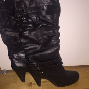 👢Two lips leather high heel boots size 10👢